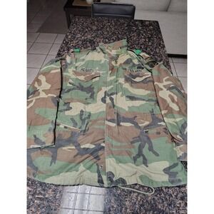 US Army M65 Field Jacket Woodland Camo 101st Airborne Screaming Eagle Patch Mens